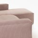 Divano Blok 2 posti chaise longue destra in velluto a coste spesse rosa 240 cm dettaglio
