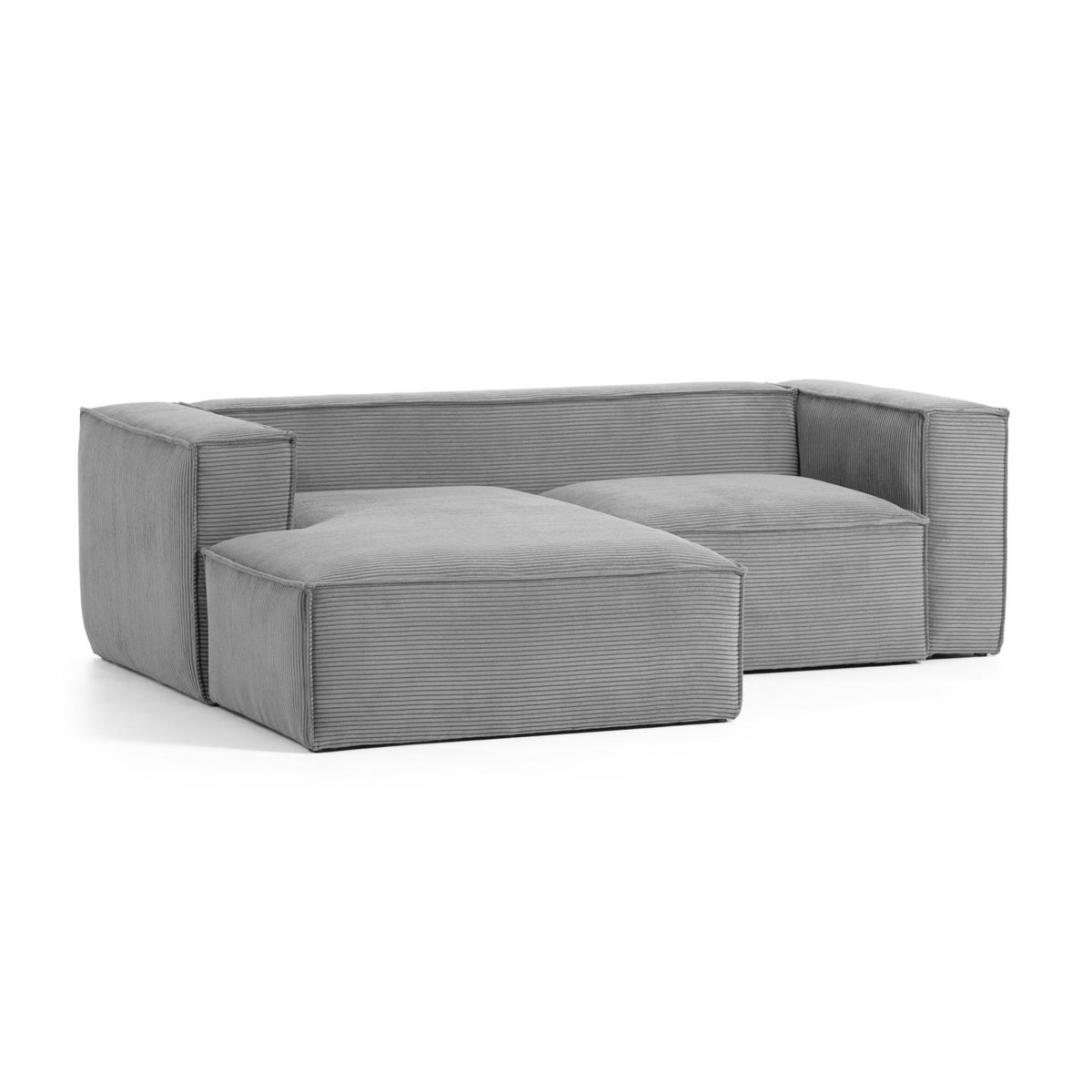 Divano Blok 2 posti chaise longue sinistra in velluto a coste spesse grigio 240 cm