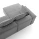 Divano Blok 2 posti chaise longue sinistra in velluto a coste spesse grigio 240 cm