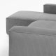 Divano Blok 2 posti chaise longue sinistra in velluto a coste spesse grigio 240 cm
