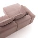 Divano Blok 2 posti chaise longue sinistra in velluto a coste spesse rosa 240 cm vista superiore