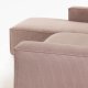 Divano Blok 2 posti chaise longue sinistra in velluto a coste spesse rosa 240 cm vista laterale