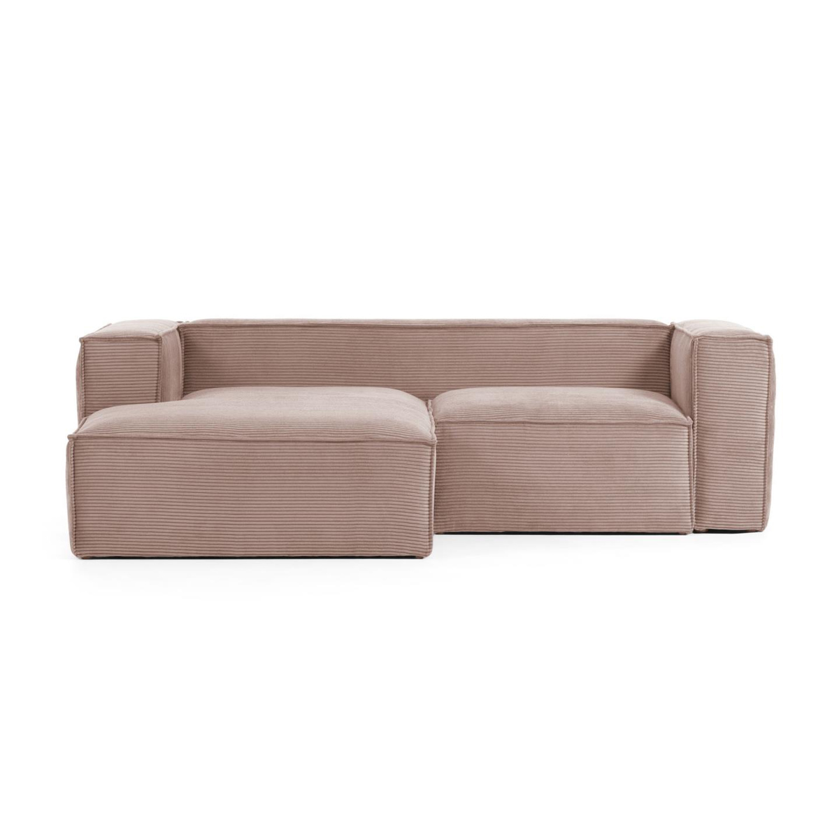 Divano Blok 2 posti chaise longue sinistra in velluto rosa KAVE HOME