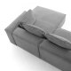 Divano Blok 4 posti chaise longue destra in velluto a coste spesse grigio 330 cm vista