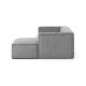 Divano Blok 4 posti chaise longue destra in velluto a coste spesse grigio 330 cm vista