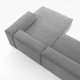 Divano Blok 4 posti chaise longue destra in velluto a coste spesse grigio 330 cm vista