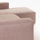Divano Blok 4 posti chaise longue destra in velluto a coste spesse rosa 330 cm vista