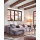 Divano Blok 4 posti chaise longue sinistra in velluto a coste spesse grigio 330 cm ambientazione