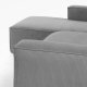 Divano Blok 4 posti chaise longue sinistra in velluto a coste spesse grigio 330 cm dettaglio