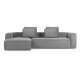 Divano Blok 4 posti chaise longue sinistra in velluto a coste spesse grigio 330 cm vista