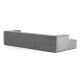 Divano Blok 4 posti chaise longue sinistra in velluto a coste spesse grigio 330 cm vista