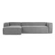 Divano Blok 4 posti chaise longue sinistra in velluto a coste spesse grigio 330 cm vista