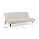 Divano letto 3P Alma beige Bizzotto dimensioni
