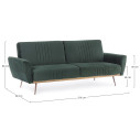 Divano letto Johnny velluto verde scuro Bizzotto dimensioni