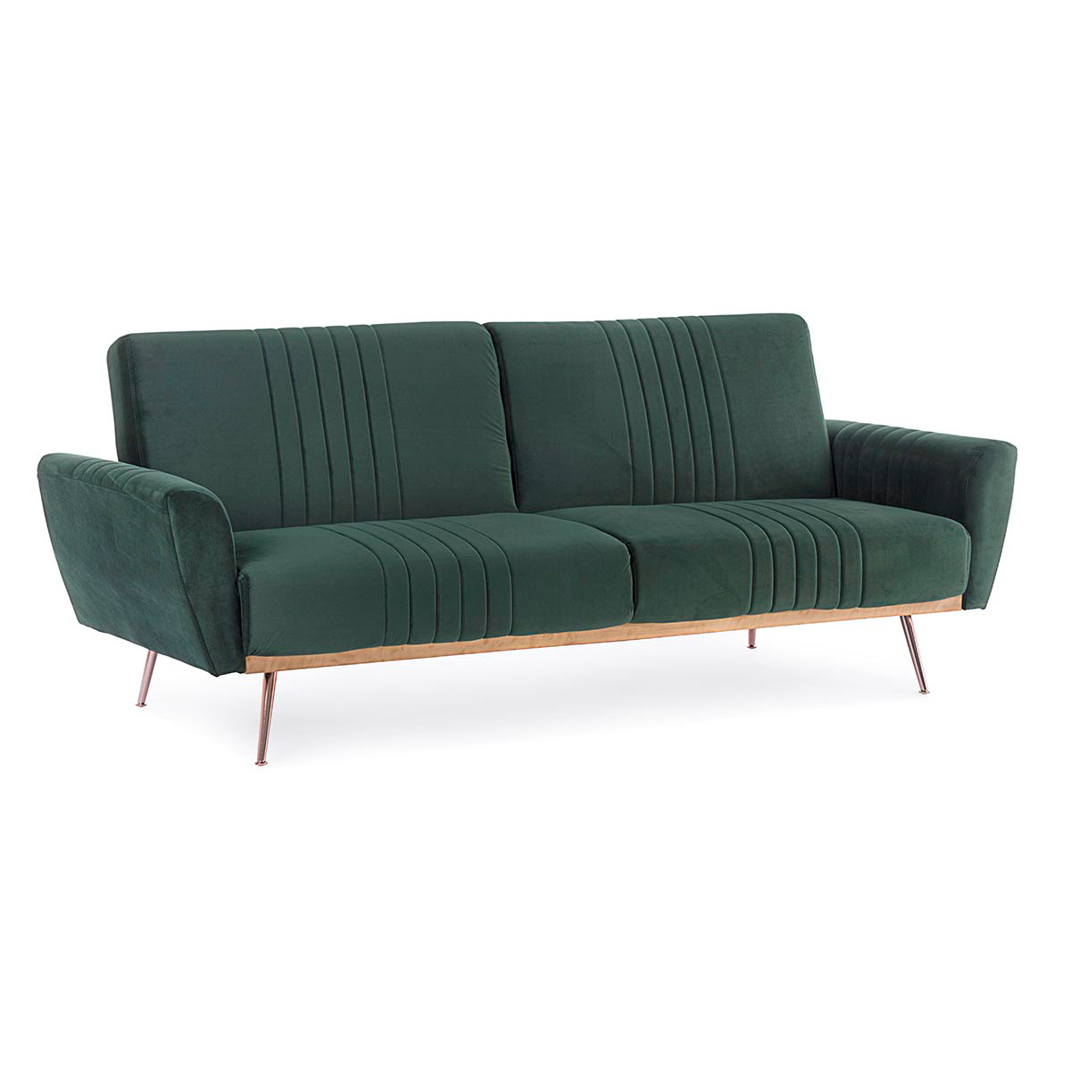 Divano letto Johnny velluto verde scuro