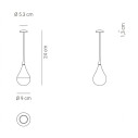 Dondolina Pro LED lampada da tavolo Nero Zafferano dimensioni