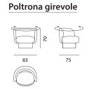 Poltrona Doris girevole Bontempi dimensioni