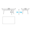 Ellisse Low Tavolo 200x100 Varaschin dimensioni