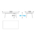 Ellisse Low Tavolo 240x100 Varaschin dimensioni