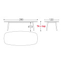 Ellisse Tavolo 280x120 Varaschin dimensioni