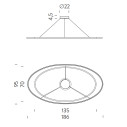 Ellisse Double Mega lampada a sospensione Nemo Lighting dimensioni