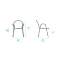 Set Tavolo Cambi Ø 106 con 4 poltroncine Ronda Emu dimensione poltroncina