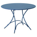 Set Tavolo pieghevole Pigalle Ø 105 con 4 sedie pieghevoli Pigalle Emu blu