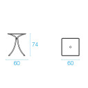 Tavolo quadrato 2 posti Combo Emu dimensioni