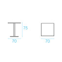 Emu Tavolo Quadrato 70x70 Round misure