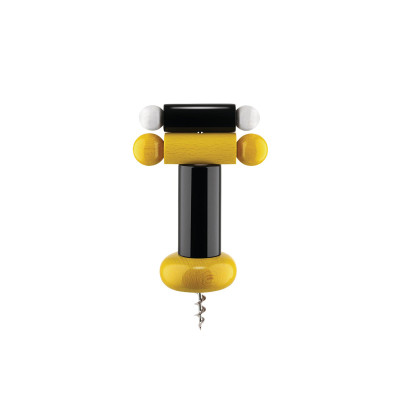 Alessi ES17 1 Cavatappi in legno di faggio Nero Giallo e Bianco