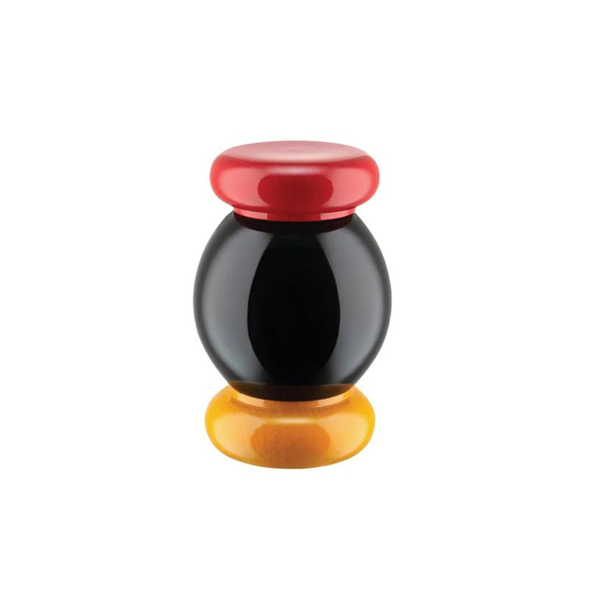 Alessi ES18 Macinasale, pepe e spezie in legno di faggio Nero-Giallo-Rosso