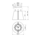 Faber Beat Titanium Matt F45 Cappa ad Isola Sospesa etichetta dimensioni