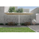 Fellini Alluminio ombrellone multiplo versione a V 350x700 Ombrellificio Veneto ambientazione