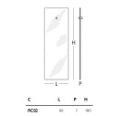 Fiction Specchio H 180 Glas dimensioni