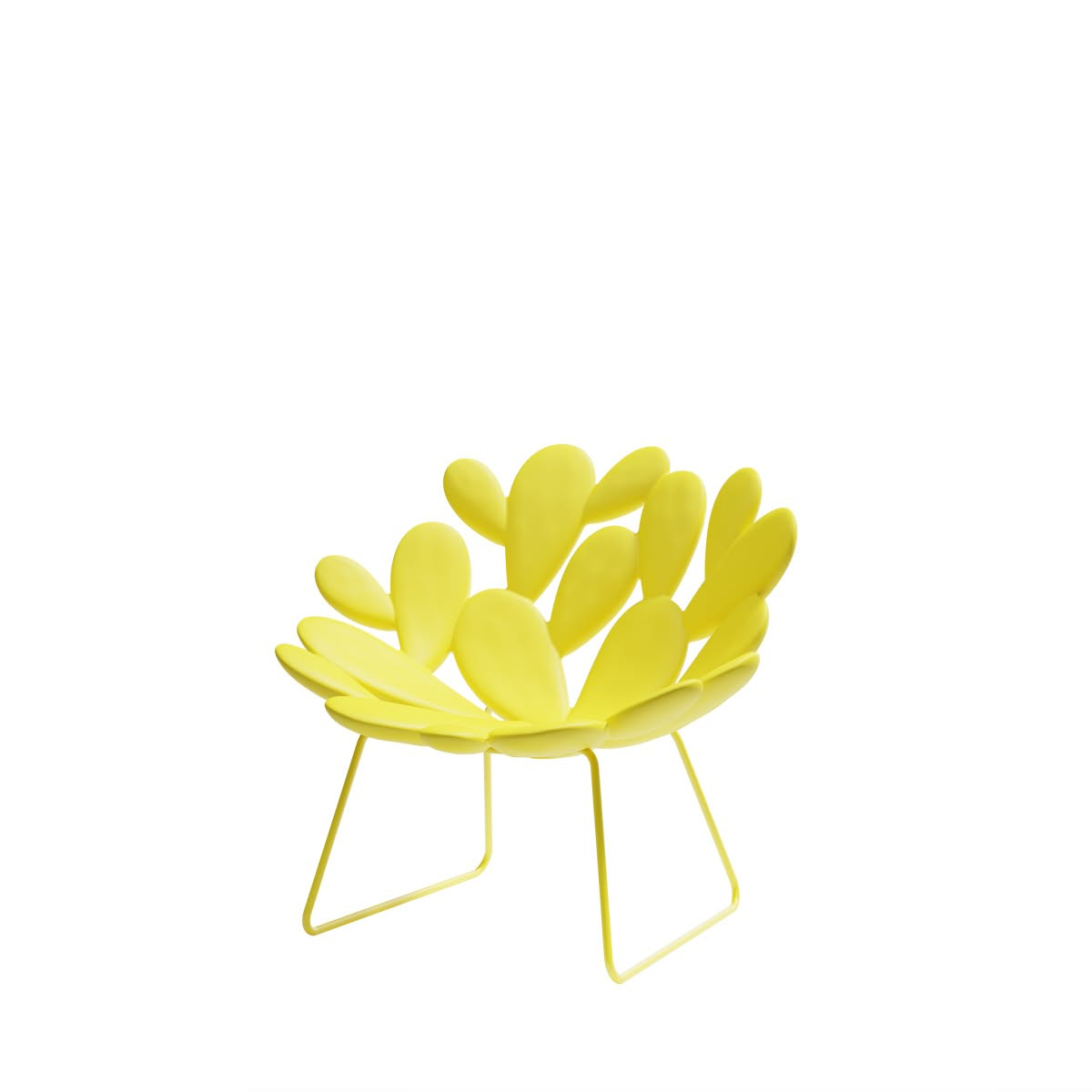 Filicudi Poltrona colorata con base a slitta Yellow