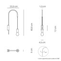 Filo Lampada da parete H 61,2 E27 Bianco Zafferano dimensioni