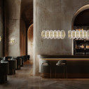 Fiordlys Suspension Linear lampada a sospensione Gold Slamp ambientazione