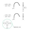 Flexiled ap l.60 lampada da parete Contardi dimensioni