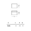Float Cassettiera 63x45,5x50 Glas dimensioni
