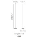 Fly Long H 247 lampada da terra Contardi dimensioni