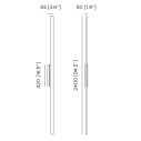 Fly Wall XL H 240 lampada da parete Contardi dimensioni