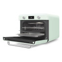 Forno combinato a vapore da appoggio Smeg COF01PGEU Verde Pastello aperto
