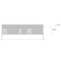 Frame Madia 06 con top in metallo Fantin specifica tecnica ripiani in posizione rialzata su richiesta