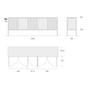 Frame Madia 06 con top in metallo Fantin dimensioni