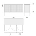 Frame Madia 07 con top in metallo Fantin dimensioni