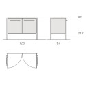 Frame Cucina L 128 Composizione Top Acciaio Inox Fantin dimensioni
