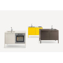 Frame Cucina L 128 Composizione Top Acciaio Inox Fantin vista