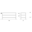 Frame Bancone Cucina con ripiani L 188 Fantin dimensioni