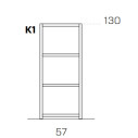 Frame Libreria a campata unica K1 H 130 Fantin dimensioni
