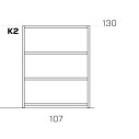Frame Libreria a campata unica K2 H 130 Fantin dimensioni